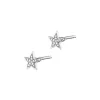 Kolczyki z białego złota z diamentami - gwiazdy - 0,006 ct - próba 585