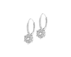 Kolczyki z białego złota z brylantami - 0,83 ct - próba 585