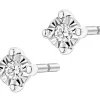 Kolczyki z białego złota z brylantami - 0,65 ct - próba 585