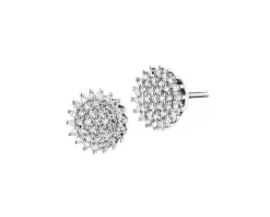 Kolczyki z białego złota z diamentami - 0,24 ct - próba 585