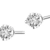 Kolczyki z białego złota z brylantami - serca - 0,24 ct - próba 585