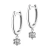 Kolczyki z białego złota z brylantami - 0,05 ct - próba 375