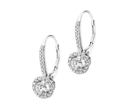 Kolczyki z białego złota z brylantami - 0,86 ct - próba 750