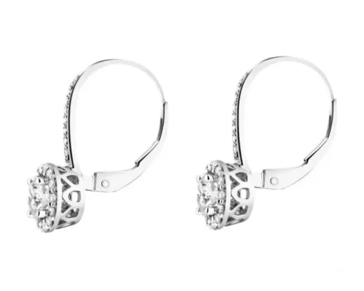 Kolczyki z białego złota z brylantami - 0,86 ct - próba 750