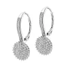 Kolczyki z białego złota z diamentami - 0,38 ct - próba 585