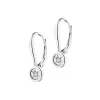 Kolczyki z białego złota z brylantami - 0,05 ct - próba 585