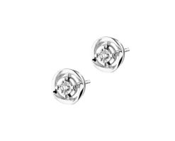 Kolczyki z białego złota z brylantami - 0,05 ct - próba 585
