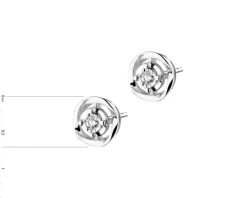 Kolczyki z białego złota z brylantami - 0,05 ct - próba 585