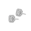 Kolczyki z białego złota z diamentami - 0,29 ct - próba 585