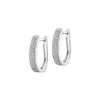 Kolczyki z białego złota z diamentami - koła - 0,16 ct - próba 585