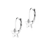 Kolczyki z białego złota z diamentami - kwiaty - 0,008 ct - próba 585