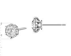 Kolczyki z białego złota z brylantami - SI2/H - 1,00 ct - próba 585