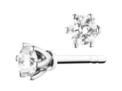 Kolczyki z białego złota z brylantami - 0,16 ct - próba 585