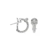 Kolczyki z białego złota z diamentami - 0,01 ct - próba 585