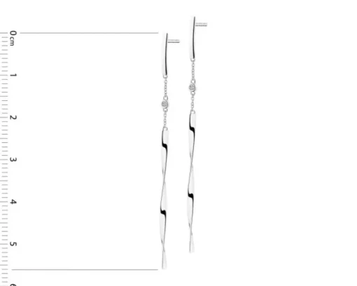 Kolczyki z białego złota z diamentami - 0,01 ct - próba 585