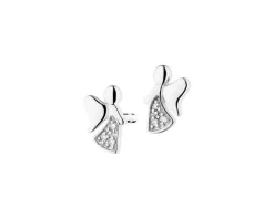 Kolczyki z białego złota z brylantami - 0,15 ct - próba 750