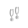 Kolczyki z białego złota z diamentami - 0,19 ct - próba 585