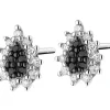 Kolczyki z białego złota z diamentami - 0,10 ct - próba 375
