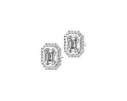 Kolczyki z białego złota z diamentami - 0,95 ct - próba 750