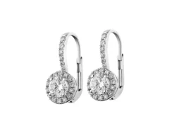 Kolczyki z białego złota z brylantami - 0,94 ct - próba 585