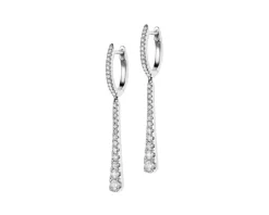 Kolczyki z białego złota z diamentami - 0,50 ct - próba 585