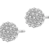 Kolczyki z białego złota z diamentami - 0,16 ct - próba 585