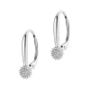 Kolczyki z białego złota z diamentami - 0,09 ct - próba 585