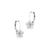 Kolczyki z białego złota z diamentami - kwiaty - 0,01 ct - próba 585