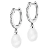 Kolczyki z białego złota z brylantami - 0,05 ct - próba 375