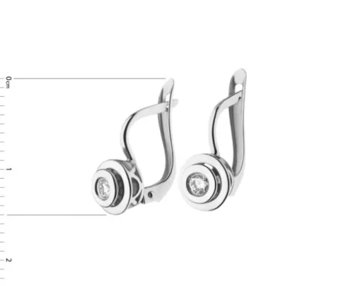 Kolczyki z białego złota z brylantami - 0,15 ct - próba 585