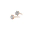 Kolczyki z różowego i białego złota z brylantami - 0,25 ct - próba 585