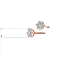 Kolczyki z różowego i białego złota z brylantami - 0,25 ct - próba 585