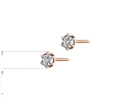 Kolczyki z różowego i białego złota z brylantami - 0,02 ct - próba 375