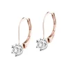 Kolczyki z różowego i białego złota z brylantami - 0,15 ct - próba 585