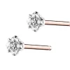 Kolczyki z różowego złota z diamentami - 0,006 ct - próba 375