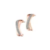 Kolczyki z różowego złota z diamentami - 0,08 ct - próba 585