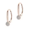 Kolczyki z różowego złota z diamentami - 0,09 ct - próba 585