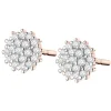 Kolczyki z różowego złota z diamentami - 0,09 ct - próba 585