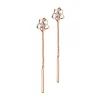 Kolczyki z różowego złota z diamentami - kwiaty - 0,006 ct - próba 375