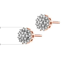 Kolczyki z różowego złota z diamentami - 0,12 ct - próba 585