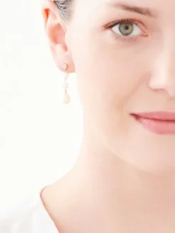 Kolczyki z żółtego i białego złota z brylantami - 0,45 ct - próba 585