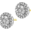 Kolczyki z żółtego i białego złota z brylantami - 1,04 ct - próba 585