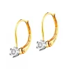 Kolczyki z żółtego i białego złota z brylantami - 0,05 ct - próba 585