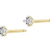 Kolczyki z żółtego i białego  złota z diamentami - 0,008 ct - próba 375