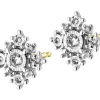 Kolczyki z żółtego i białego złota z diamentami - 0,16 ct - próba 585