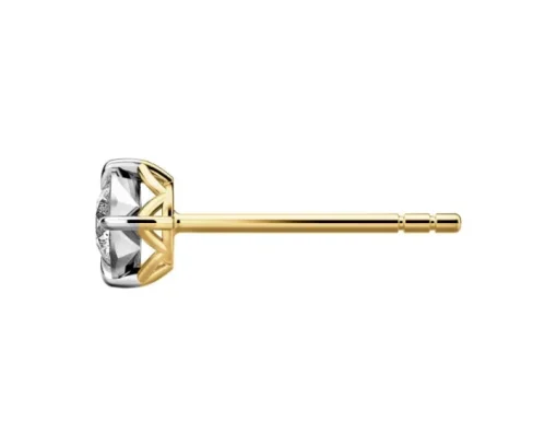 Kolczyki z żółtego i białego złota z brylantami - 0,28 ct - próba 585
