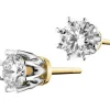 Kolczyki z żółtego i białego złota z brylantami - SI2/H - 0,68 ct - próba 585