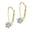 Kolczyki z żółtego i białego złota z brylantami - 0,12 ct - próba 585