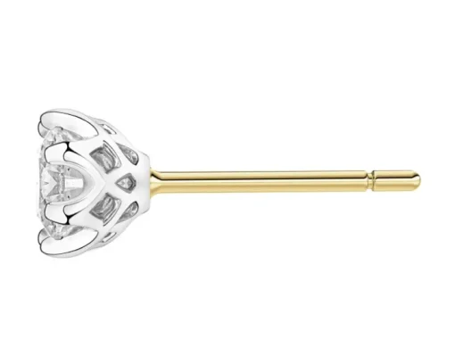 Kolczyki z żółtego i białego złota z brylantami - 1,00 ct - próba 585