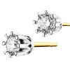 Kolczyki z żółtego i białego złota z brylantami - 0,32 ct - próba 585
